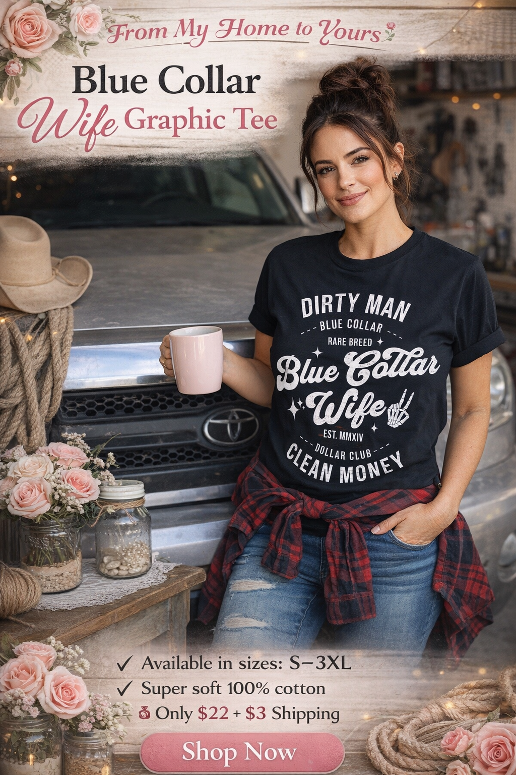 Blue collar T-shirt
